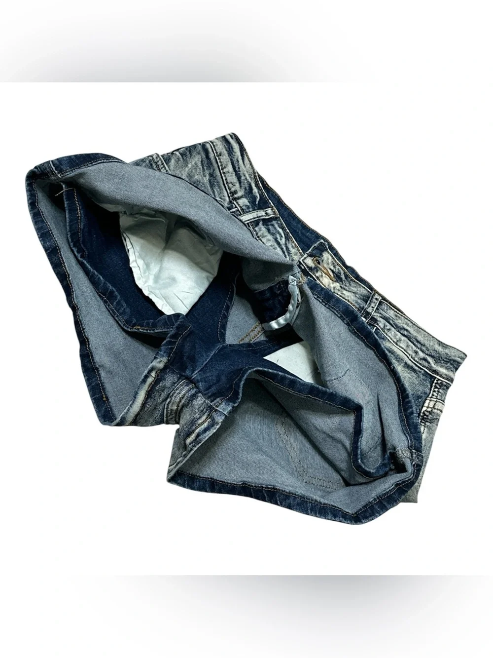 Skirt Low Rise Mini Bodycon Cargo Denim Jean Skirt with Pocket Sz L - Picture 10 of 12